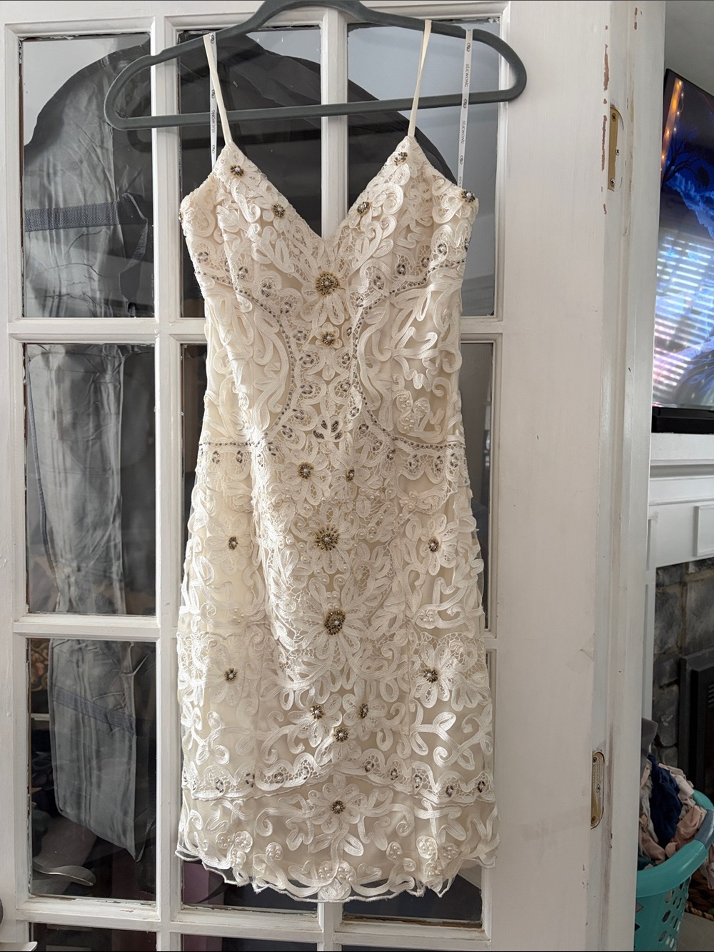 SUE WONG Lace and Pears Dress